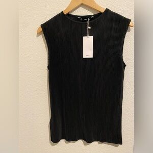 Mango Classic Black Ribbed Tank Top
